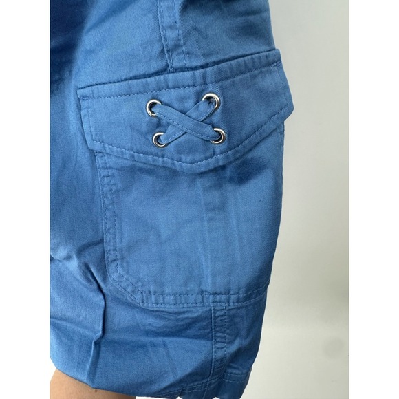 Hasting & Smith Womens Riviera Blue Cargo Shorts Sz 14 NWT BD0145A Elastic Back - Picture 10 of 13
